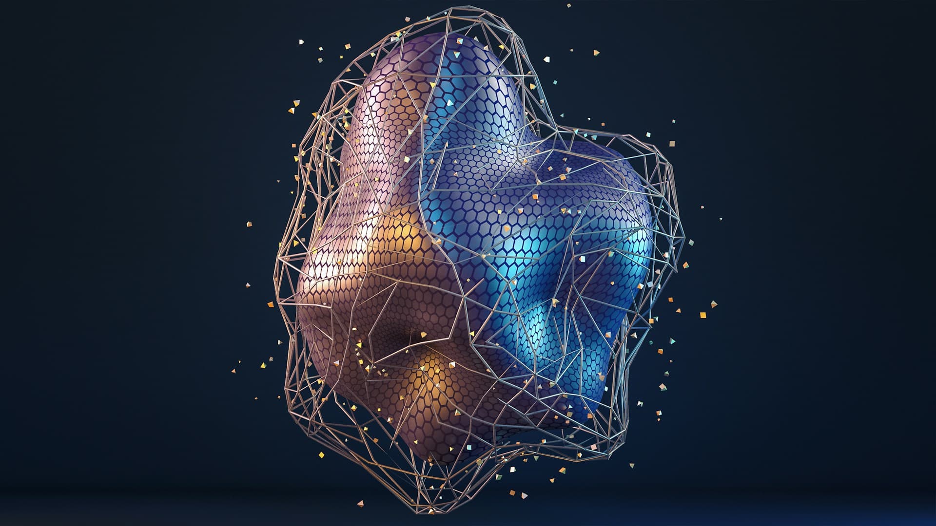 Abstract representation of human biology and technology intertwined, symbolizing the concept of biohacking.