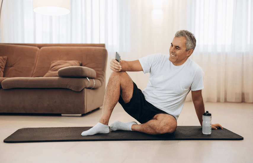 Man doing his home workout
