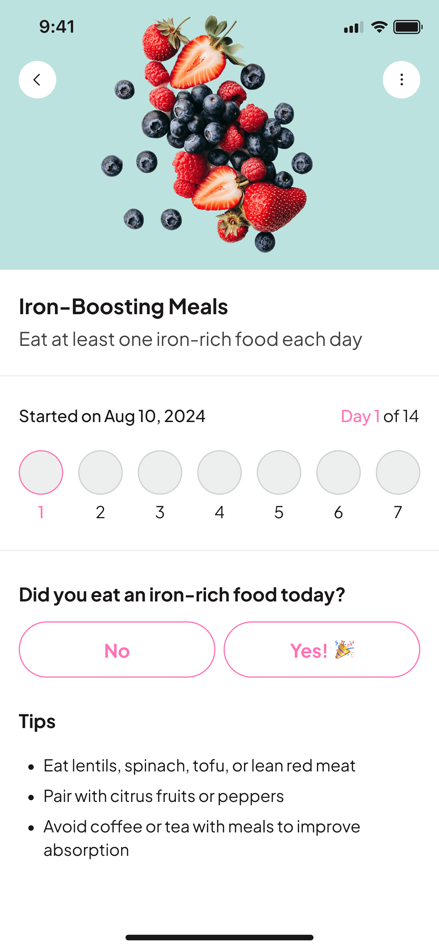 Cycle Diet 철분 강화 식단 챌린지