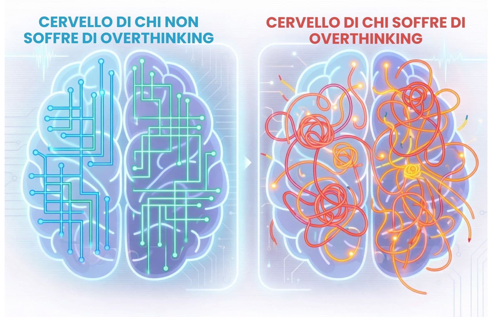 Overthinking brain comparison.