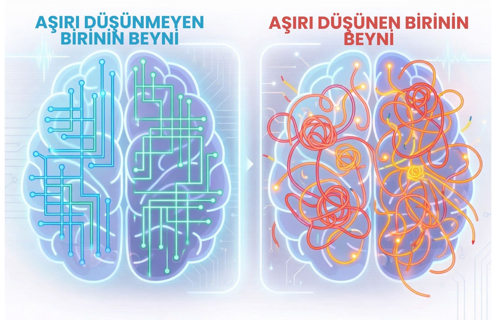 Overthinking brain comparison.