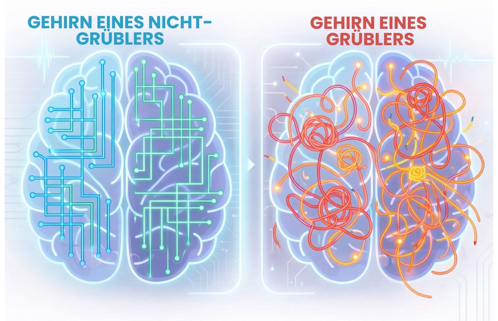 Overthinking brain comparison.