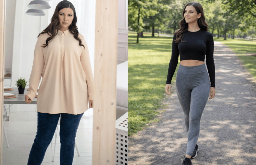 Before and after the Air Diet program.