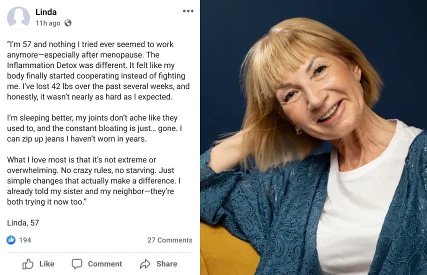 Linda, 57, shares about her weight loss journey with no.Diet.