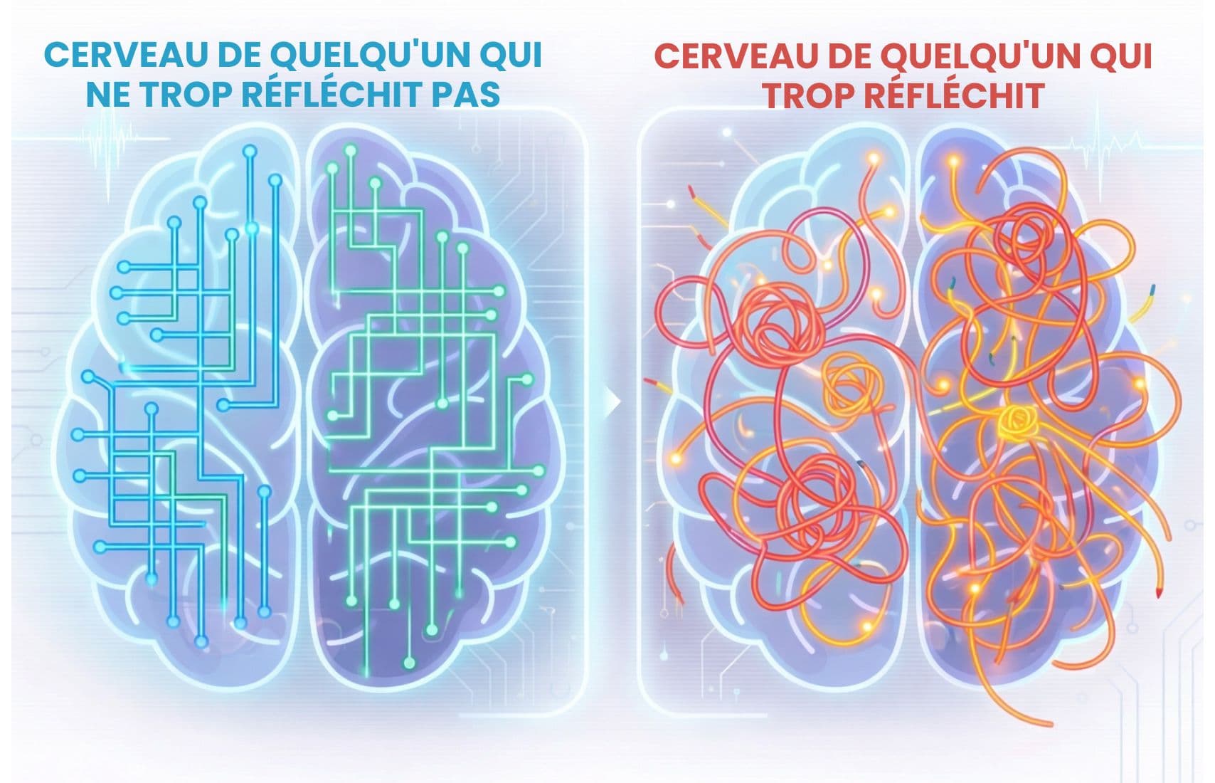Overthinking brain comparison.