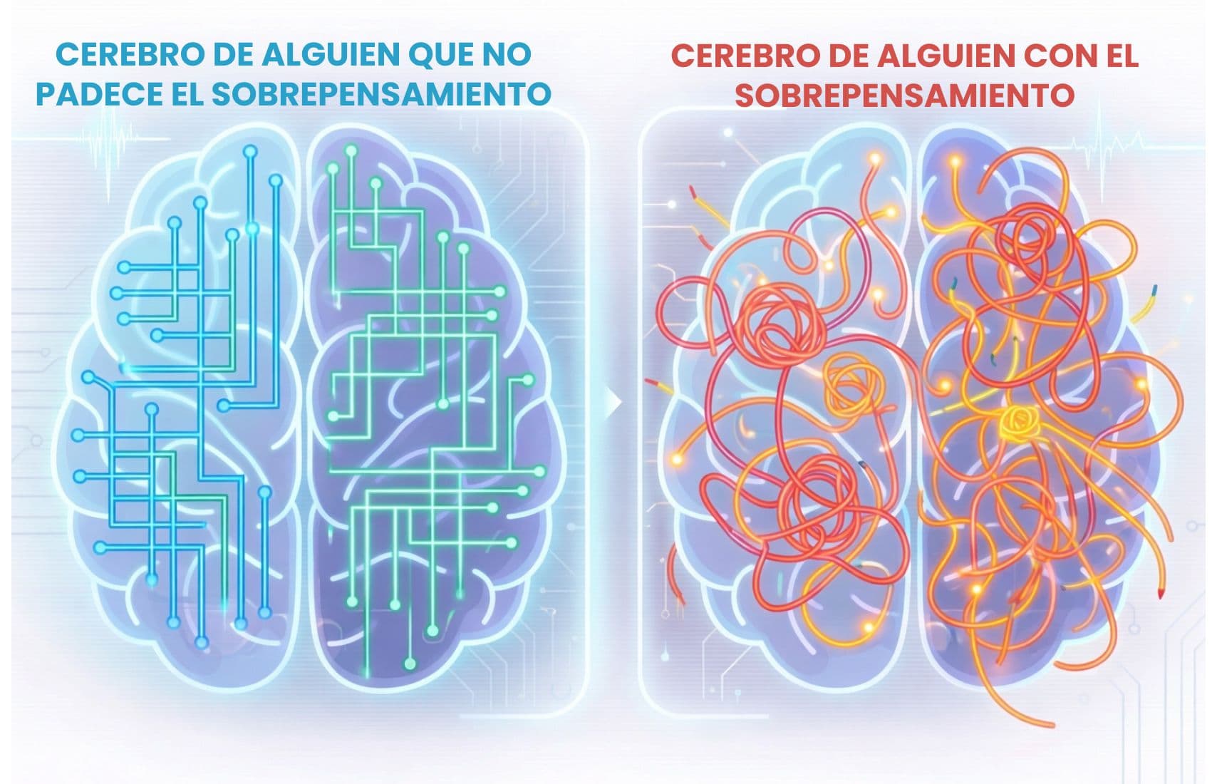 Overthinking brain comparison.