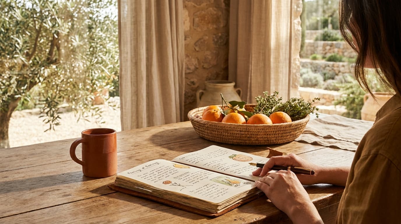 écriture dans un journal