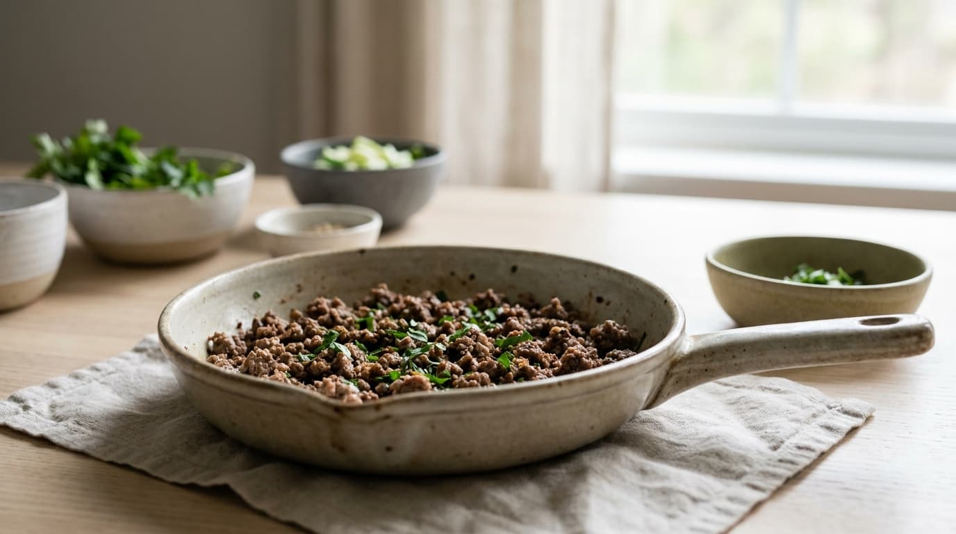 cooked ground beef