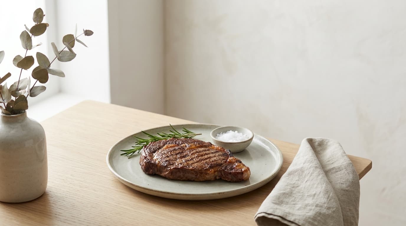 seared ribeye steak
