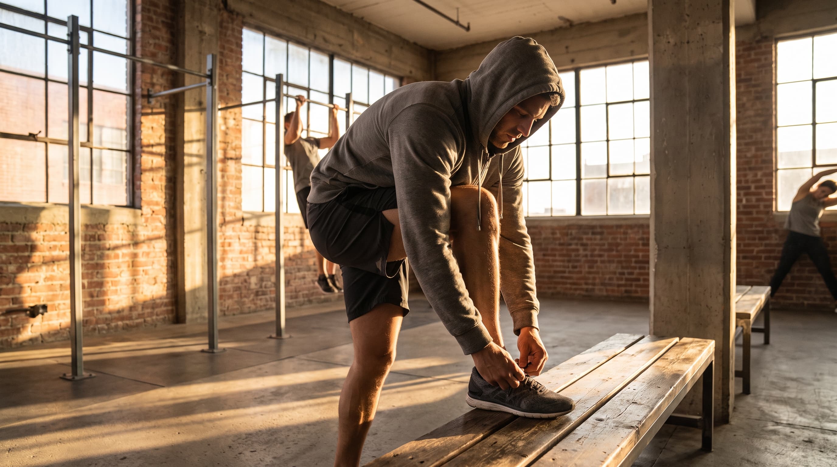 man lifting weights